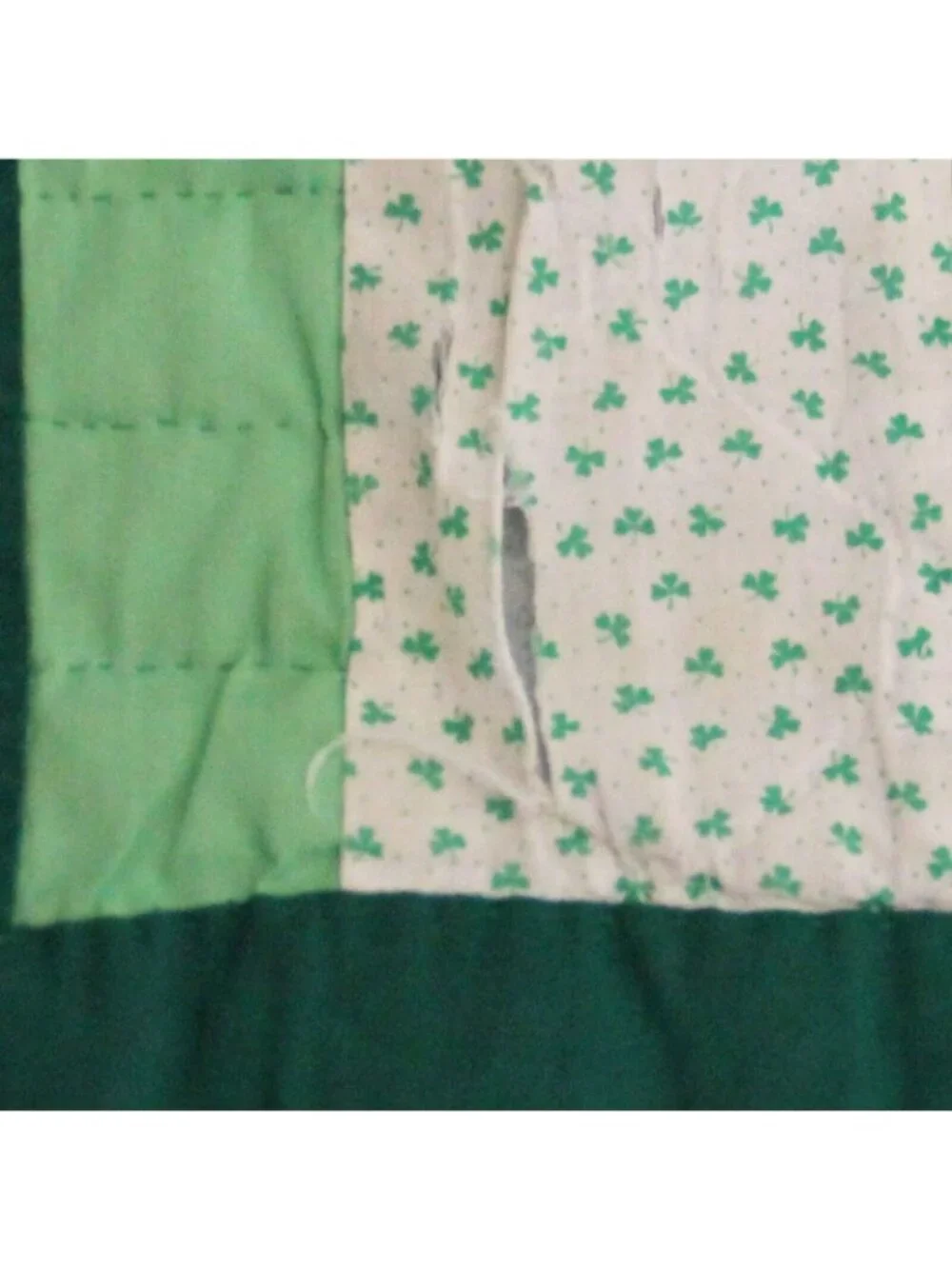 Vintage 1989 Completely Handmade Hand Stitched Quilt Irish Theme 80L x 96W